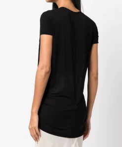 ( Nouvelle Collection ) Rick Owens T-shirt Hiked à Design Drapé BLACK -Rick Owens Soldes 18302703 39503349 600