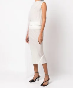 ( Nouvelle Collection ) Rick Owens Blouse Drapée Column à Design Asymétrique NATURAL -Rick Owens Soldes 18303091 39503355 600