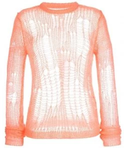 Rick Owens Haut En Maille à Effet Usé PINK