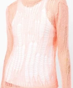 Rick Owens Haut En Maille à Effet Usé PINK -Rick Owens Soldes 18303785 39341028 600