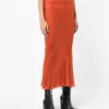 Rick Owens ORANGE Jupe Mi-longue En Soie Femme -Rick Owens Soldes 18305479 39343806 600