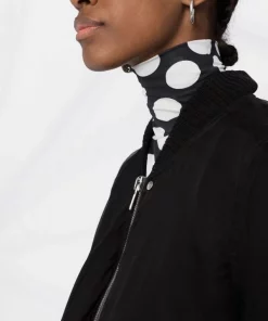 ( Nouvelle Collection ) Rick Owens 09 BLACK Veste Bomber à Détail Drapé Femme -Rick Owens Soldes 18306734 39463666 600