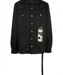 Rick Owens Surchemise à Logo Imprimé Homme