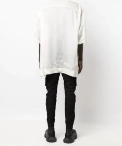 ( Nouvelle Collection ) Rick Owens 21 NATURAL Chemise Boutonnée à Col V Homme -Rick Owens Soldes 18321001 39175773 600