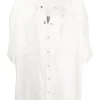 ( Nouvelle Collection ) Rick Owens 21 NATURAL Chemise Boutonnée à Col V Homme -Rick Owens Soldes 18321001 39266115 600