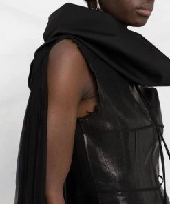 ( Nouvelle Collection ) Rick Owens Cape Transparente à Col Montant 09 BLACK -Rick Owens Soldes 18324268 39196829 600