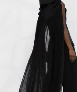 ( Nouvelle Collection ) Rick Owens Cape Transparente à Col Montant 09 BLACK -Rick Owens Soldes 18324268 39198179 600