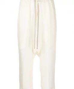 ( Nouvelle Collection ) Rick Owens 21 NATURAL Pantalon Court à Coupe Sarouel Femme