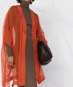 ( Nouvelle Collection ) Rick Owens Veste à Effet De Transparence 53 ORANGE -Rick Owens Soldes 18329586 39524550 600