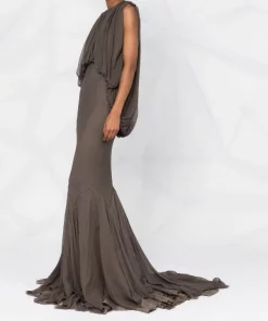 ( Nouvelle Collection ) Rick Owens Robe Sans Manches à Fronces Femme -Rick Owens Soldes 18330327 39517912 600