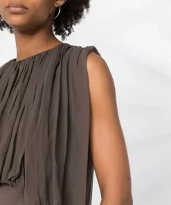 ( Nouvelle Collection ) Rick Owens Robe Sans Manches à Fronces Femme -Rick Owens Soldes 18330327 39517917 600