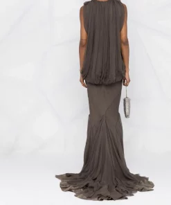 ( Nouvelle Collection ) Rick Owens Robe Sans Manches à Fronces Femme -Rick Owens Soldes 18330327 39519044 600