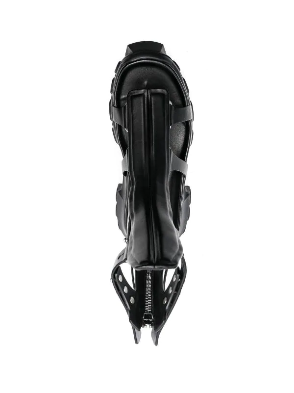 ( Nouvelle Collection ) Rick Owens Sandales Spartiates En Cuir Femme 6 ( Nouvelle Collection ) Rick Owens Sandales Spartiates En Cuir Femme – Image 4