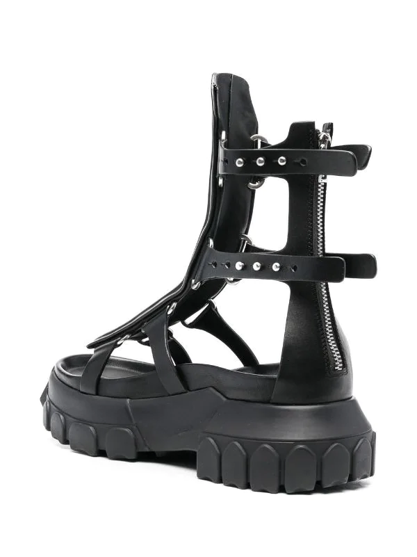 ( Nouvelle Collection ) Rick Owens Sandales Spartiates En Cuir Femme 5 ( Nouvelle Collection ) Rick Owens Sandales Spartiates En Cuir Femme – Image 3