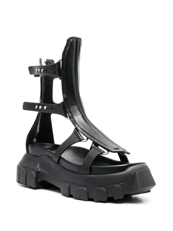 ( Nouvelle Collection ) Rick Owens Sandales Spartiates En Cuir Femme 4 ( Nouvelle Collection ) Rick Owens Sandales Spartiates En Cuir Femme – Image 2