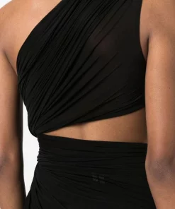 Rick Owens 09 BLACK Robe Abito Longue Asymétrique à Design Sans Manches Femme 13 Rick Owens 09 BLACK Robe Abito Longue Asymétrique à Design Sans Manches Femme -Rick Owens Soldes 18333173 39445259 600