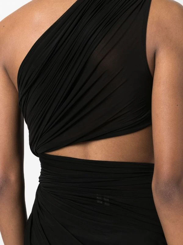 Rick Owens 09 BLACK Robe Abito Longue Asymétrique à Design Sans Manches Femme 7 Rick Owens 09 BLACK Robe Abito Longue Asymétrique à Design Sans Manches Femme – Image 5