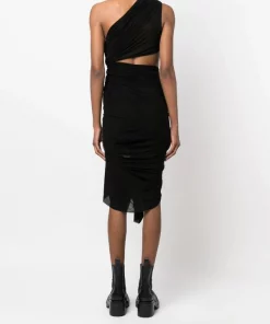Rick Owens 09 BLACK Robe Abito Longue Asymétrique à Design Sans Manches Femme 12 Rick Owens 09 BLACK Robe Abito Longue Asymétrique à Design Sans Manches Femme -Rick Owens Soldes 18333173 39445263 600