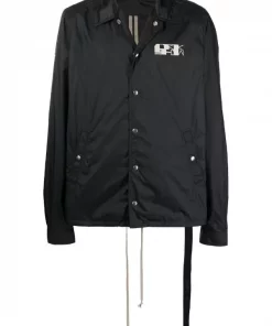 ( Nouvelle Collection ) Rick Owens 0961 BLACK/OYSTER Surchemise à Logo Poitrine Imprimé Homme