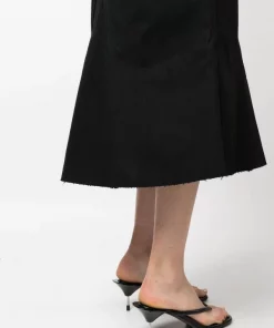 ( Nouvelle Collection ) Rick Owens Jupe En Jean à Ourlet évasé 09 BLACK -Rick Owens Soldes 18340803 39247007 600