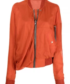 ( Nouvelle Collection ) Rick Owens Veste Bomber à Détail Drapé Homme