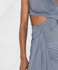 ( Nouvelle Collection ) Rick Owens 36 BRUISE Robe Longue Asymétrique Abito à Design Sans Manches Femme -Rick Owens Soldes 18345333 39592728 600