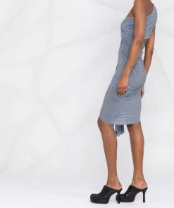 ( Nouvelle Collection ) Rick Owens 36 BRUISE Robe Longue Asymétrique Abito à Design Sans Manches Femme -Rick Owens Soldes 18345333 39595013 600