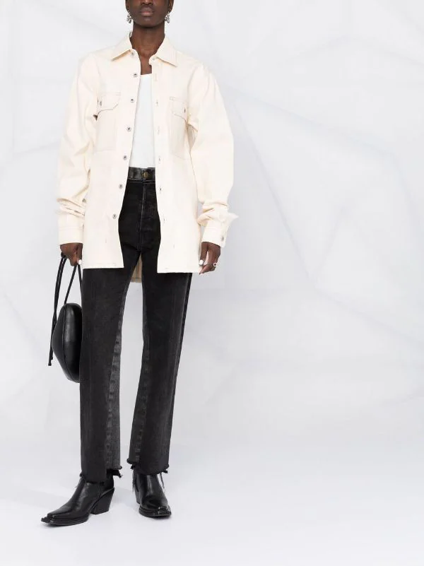 ( Nouvelle Collection ) Rick Owens 21 NATURAL Veste Oversize En Jean Femme 4 ( Nouvelle Collection ) Rick Owens 21 NATURAL Veste Oversize En Jean Femme – Image 2