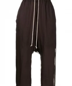 ( Nouvelle Collection ) Rick Owens 64 OXBLOOD Pantalon Court à Taille à Lien De Resserrage Femme