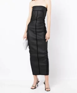 ( Nouvelle Collection ) Rick Owens Robe Bustier Mi-longue En Jean Femme -Rick Owens Soldes 18377762 39356611 600