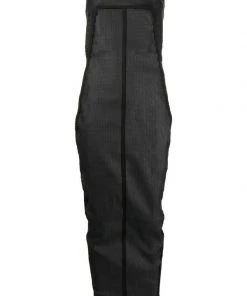 ( Nouvelle Collection ) Rick Owens Robe Bustier Mi-longue En Jean Femme