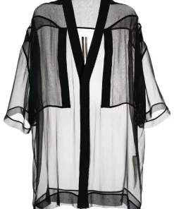 ( Nouvelle Collection ) Rick Owens 9 Surchemise En Soie à Manches Crop Femme